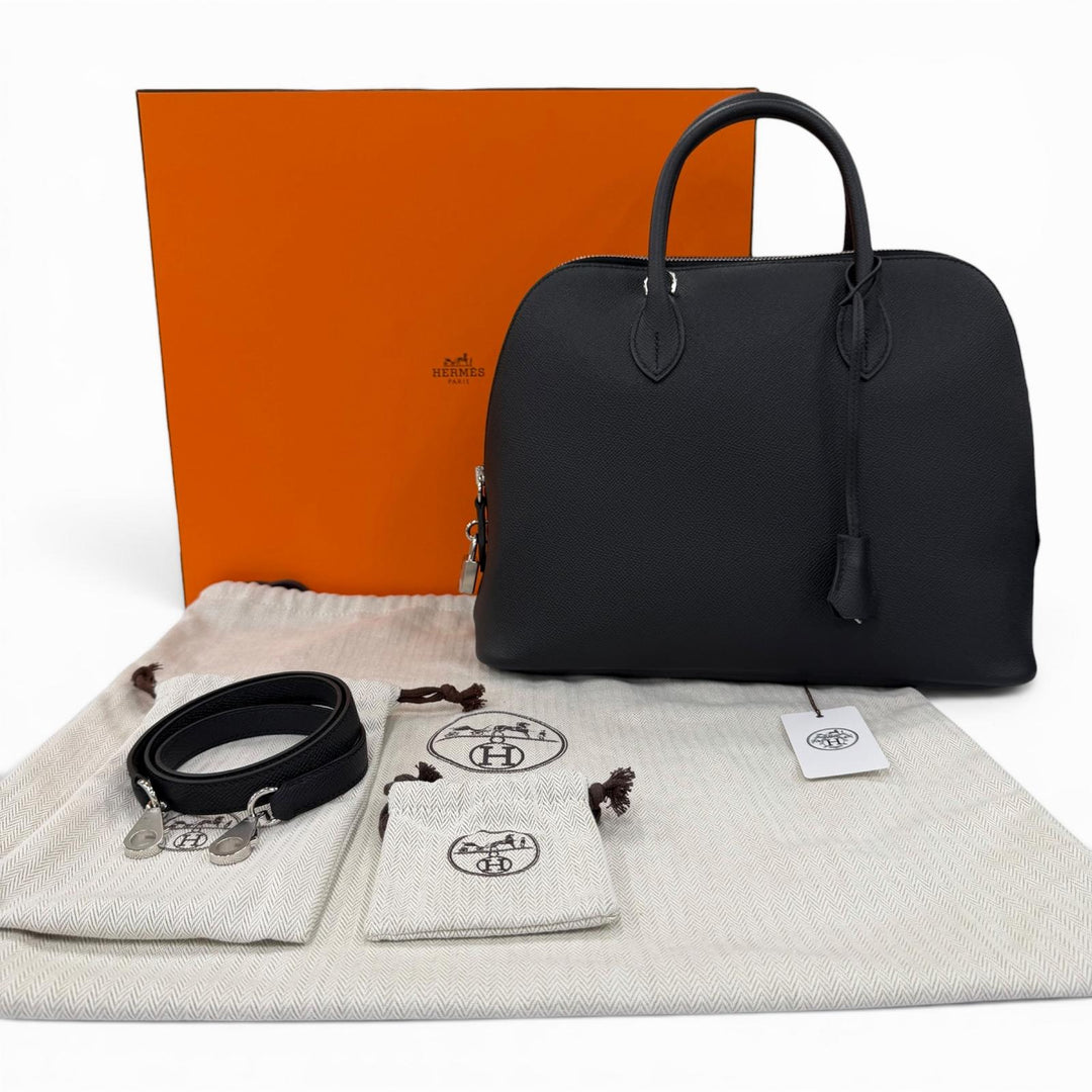 未使用品☆HERMES エルメス ボリード1923 30 ヴォーエプソン シルバー金具 ハンドバッグ ブラック K刻印 仏製 レディース 箱・保存袋付き
