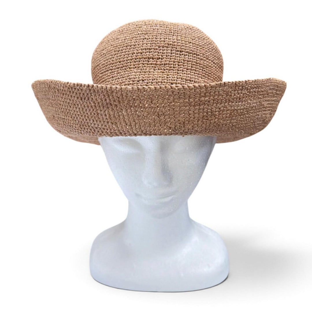 極美品▲HELEN KAMINSKI ヘレンカミンスキー ラフィア100% クロッシェ編み リボン ラフィア ハット ナチュラル レディース 箱・保存袋付き