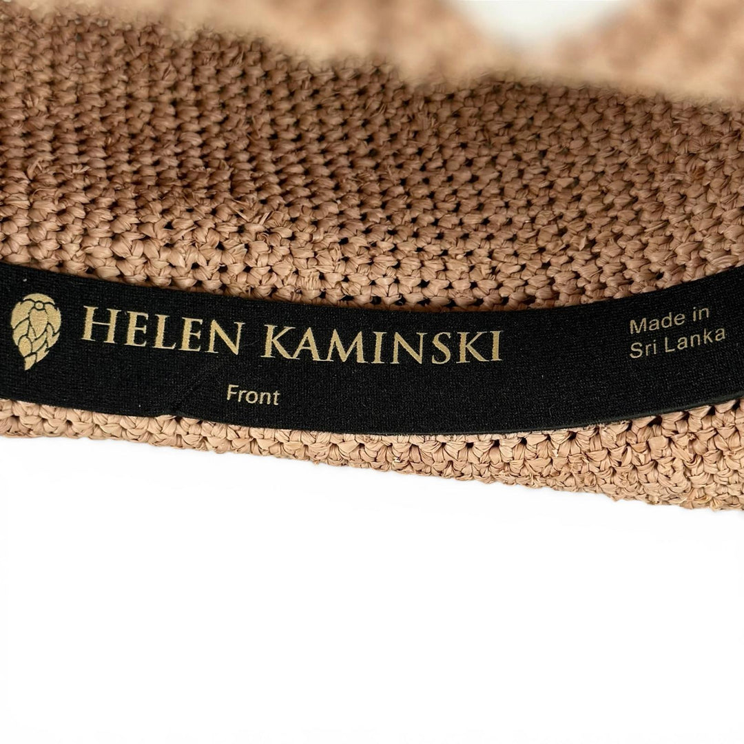 極美品▲HELEN KAMINSKI ヘレンカミンスキー ラフィア100% クロッシェ編み リボン ラフィア ハット ナチュラル レディース 箱・保存袋付き