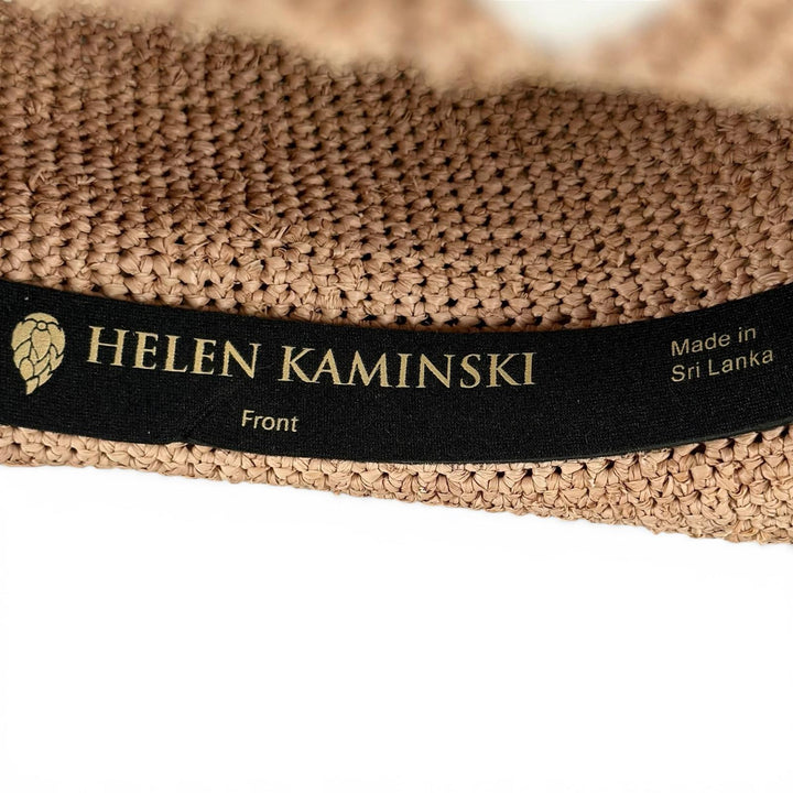 極美品▲HELEN KAMINSKI ヘレンカミンスキー ラフィア100% クロッシェ編み リボン ラフィア ハット ナチュラル レディース 箱・保存袋付き