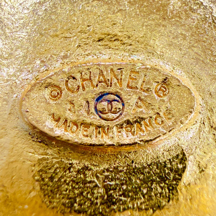 極美品◇CHANEL シャネル ヴィンテージ 94A ココマーク グリポア クロス フリンジ ロングネックレス 希少 ゴールド 仏製 レディース