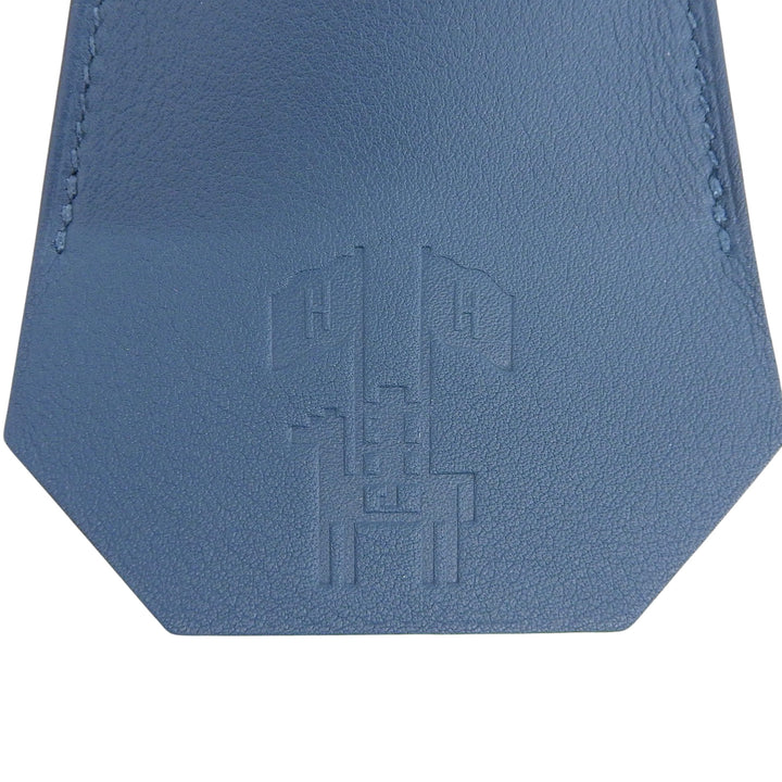 極美品▲HERMES エルメス イヤーズギフト レザー キークロシェット バッグチャーム ブルー系 フランス製 レディース 箱付き