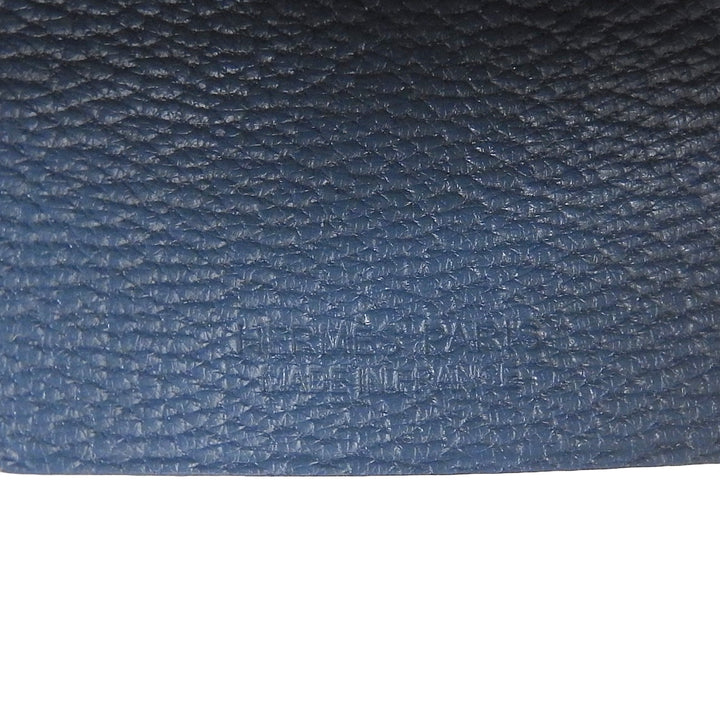 極美品▲HERMES エルメス イヤーズギフト レザー キークロシェット バッグチャーム ブルー系 フランス製 レディース 箱付き