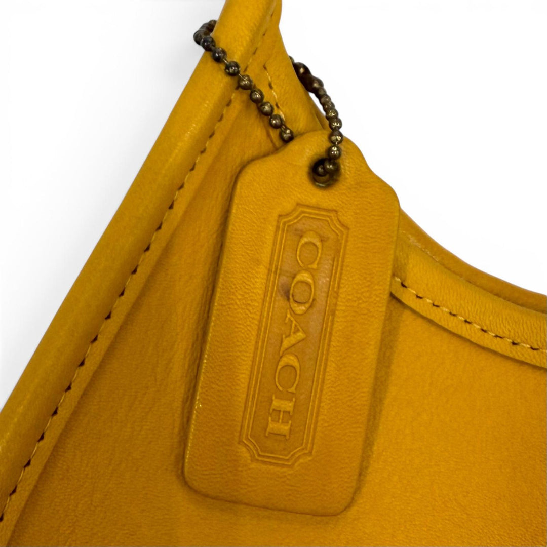 美品★COACH コーチ ヴィンテージ 9027 エルゴ オールドコーチ レアカラー グローブレザー ワンショルダーバッグ マスタード レディース