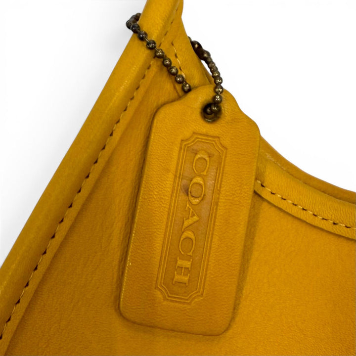 美品★COACH コーチ ヴィンテージ 9027 エルゴ オールドコーチ レアカラー グローブレザー ワンショルダーバッグ マスタード レディース