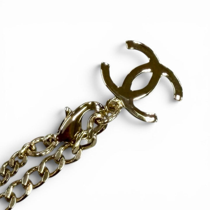 極美品★CHANEL シャネル B25 ココマーク パール ハート ペンダント ネックレス ブラック ホワイト ゴールド金具 伊製 箱・保存袋付き