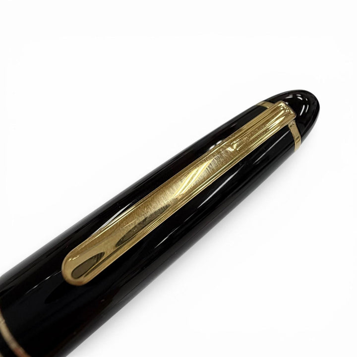 極美品▼MONTBLANC モンブラン マイスターシュテュック 147 トラベラー ペン先14K Mニブ ホワイトスター 万年筆 ブラック ゴールド