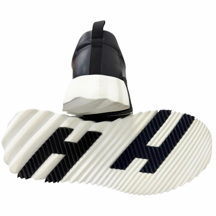 美品□HERMES エルメス 2024年製 242839Z ジャンプ レザー Hロゴデザイン ローカットスニーカー ネイビー 42 イタリア製 定価185900円