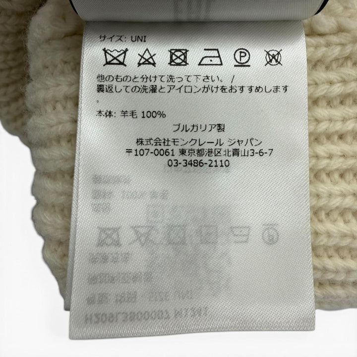 極美品▼MONCLER GENIUS 8 Palm Angels モンクレール ジーニアス 8 パーム エンジェルス ウール100% ワッペン付き ニットキャップ 正規品