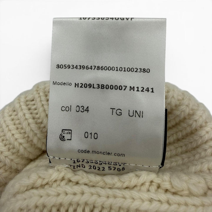 極美品▼MONCLER GENIUS 8 Palm Angels モンクレール ジーニアス 8 パーム エンジェルス ウール100% ワッペン付き ニットキャップ 正規品