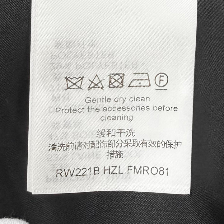 極美品★LOUIS VUITTON ルイヴィトン 22SS ウール シルク混 リボン 襟付 ロゴZIP 膝丈 ノースリーブ ワンピース ブラック 34 正規品