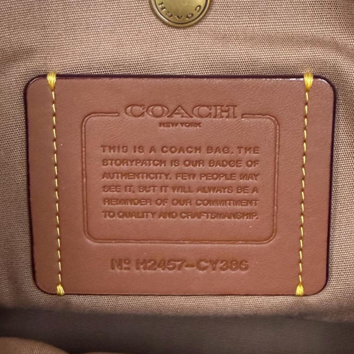 未使用品★COACH コーチ CY386 カーゴ トートバッグ ブラス チョーク チャーム付 2WAY シアリング ファー レディース 保存袋付き