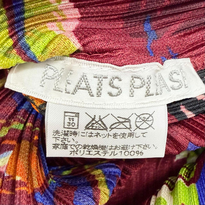 極美品△PLEATS PLEASE プリーツプリーズ イッセイミヤケ PP33-JH778 ハワイアン ハイビスカス ハイネック 長袖ワンピース 希少 4 正規品