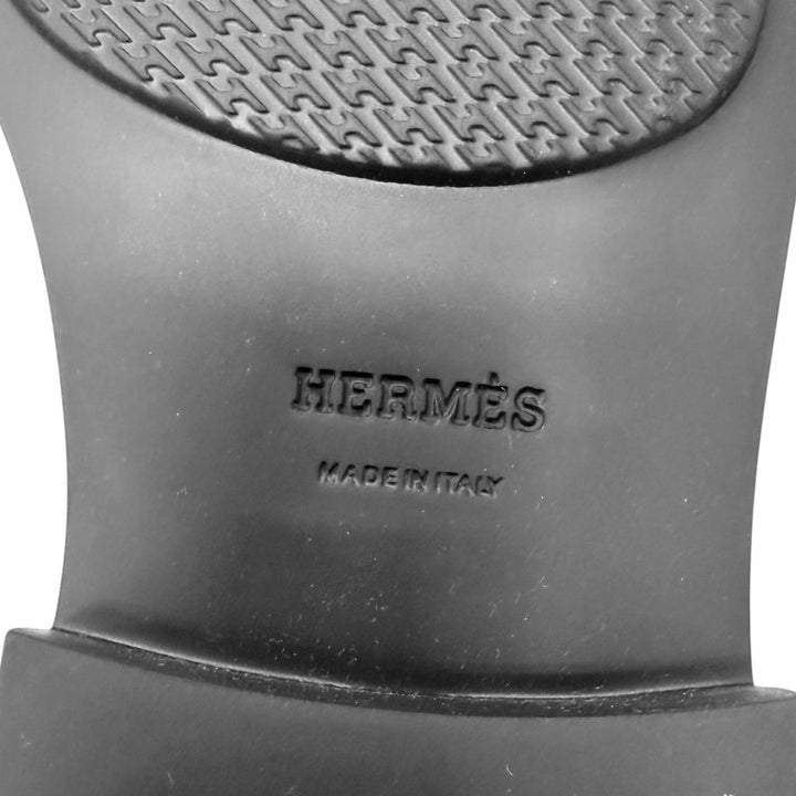 未使用品□HERMES エルメス クレマン レザー Hロゴモチーフ 厚底 ローファー ブラック 42.5 イタリア製 メンズ 定価198000円 箱付き