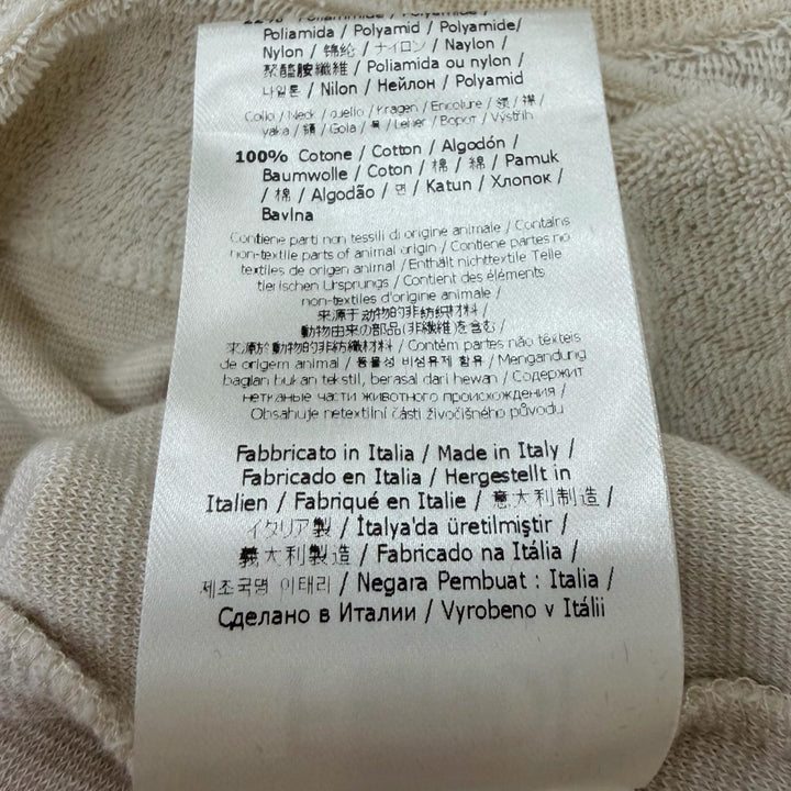 極美品□FENDI フェンディ FY0936 襟コットン100% フロントロゴ パイル地 半袖Ｔシャツ カットソー ベージュ L イタリア製 正規品 メンズ