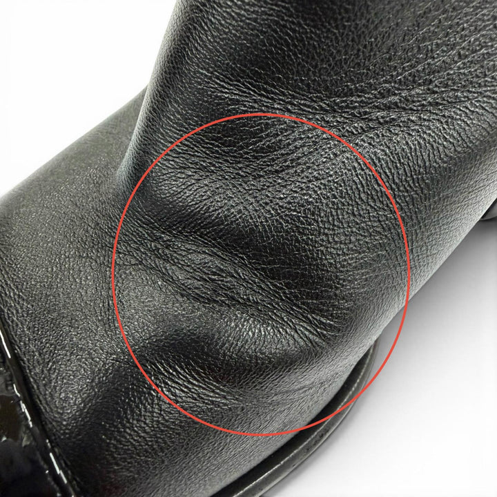 美品☆CHANEL シャネル G38064 ココマーク アンクルベルト レザー ショートブーツ ブラック ゴールド金具 36.5 イタリア製 保存袋付き