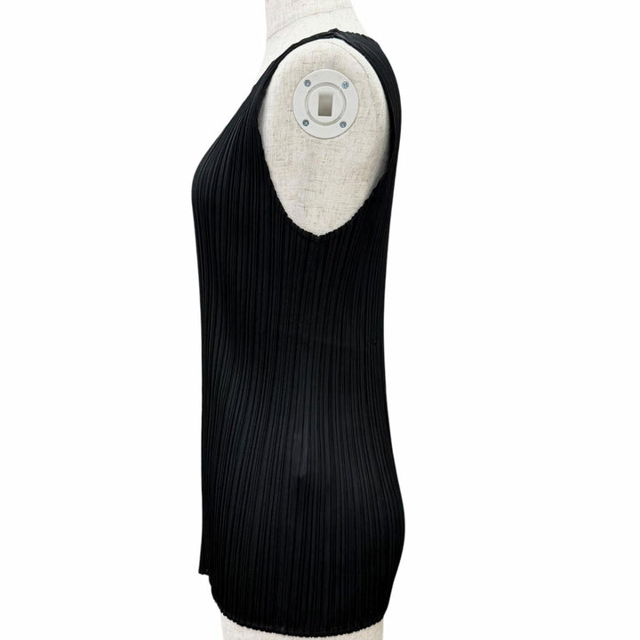 極美品△PLEATS PLEASE プリーツプリーズ イッセイミヤケ PP04-JK600 ノースリーブ トップス カットソー タンクトップ ブラック 3 正規品