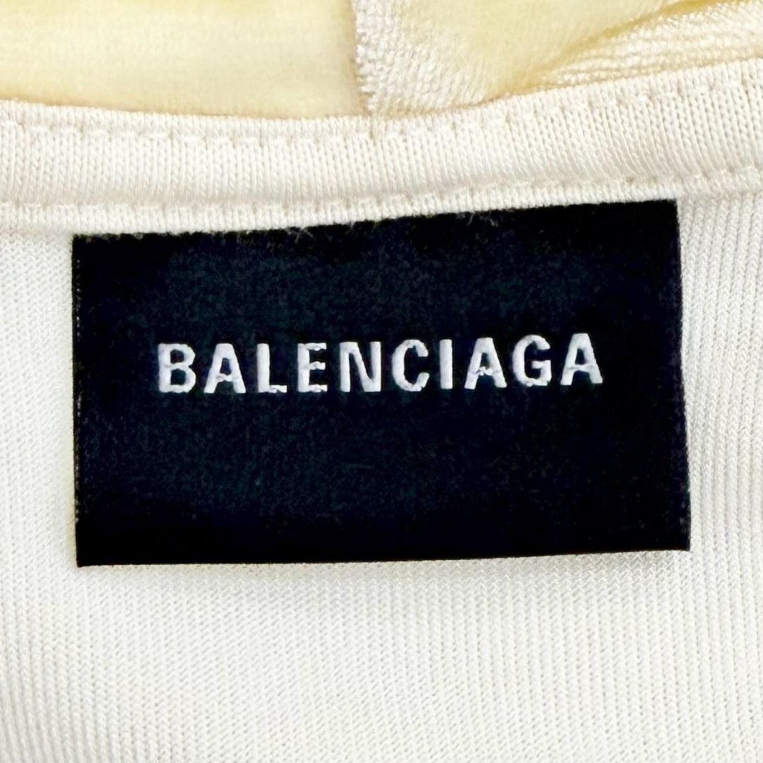 未使用品△BALENCIAGA バレンシアガ 2022年製 753474 バックロゴ フィットジップアップ フーディー クロップド パーカー S 正規品