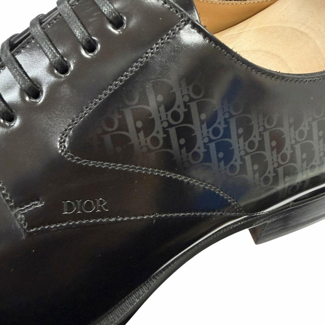 未使用品□DIOR ディオール オム Timeless タイムレス レザー オブリーク ダービーシューズ ドレスシューズ ブラック 41.5 イタリア製