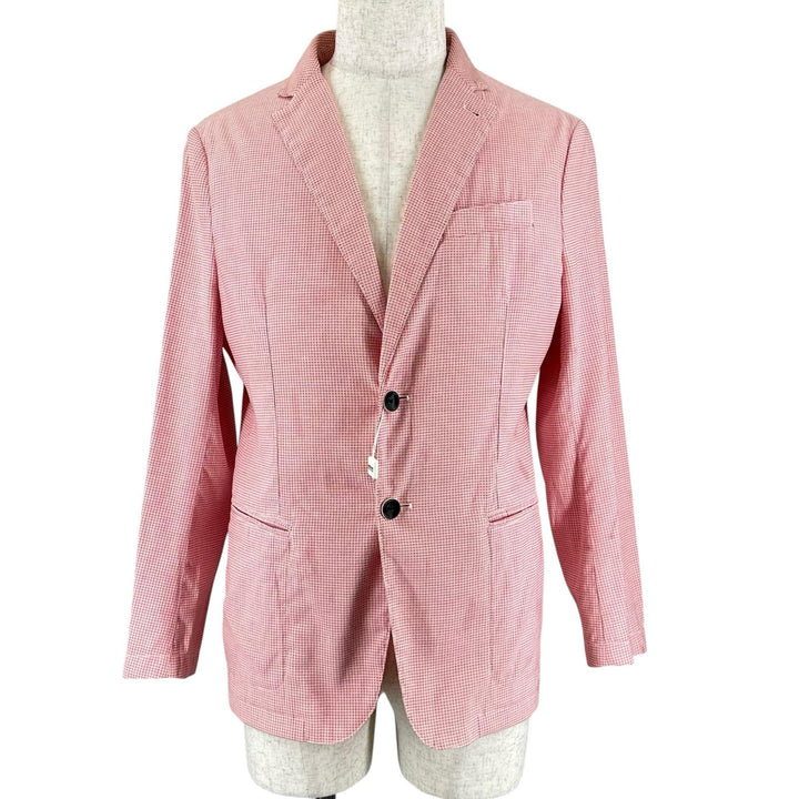未使用品▲ARMANI COLLEZIONI アルマーニコレッツォーニ チェック柄 テーラードジャケット レッド EU 46 ルーマニア製 正規品 メンズ