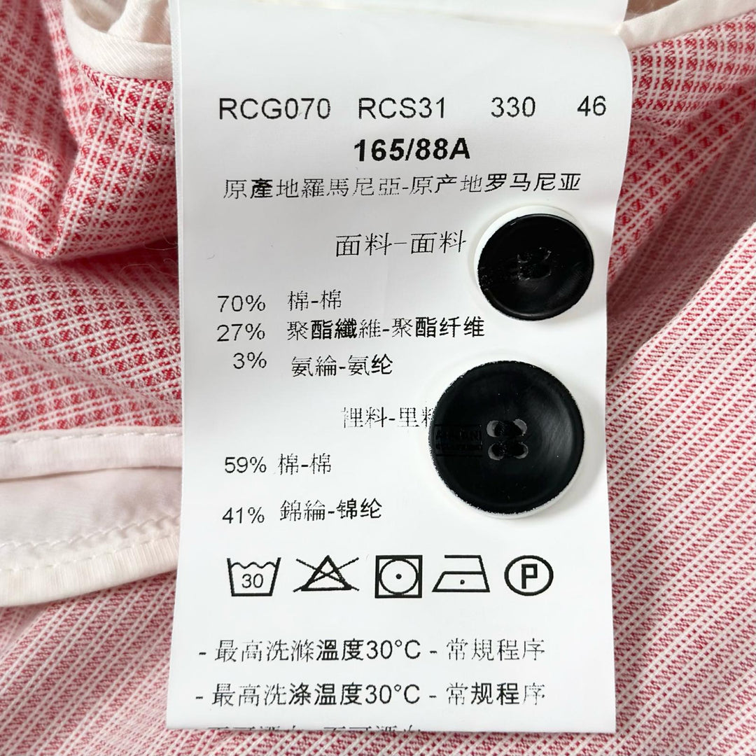 未使用品▲ARMANI COLLEZIONI アルマーニコレッツォーニ チェック柄 テーラードジャケット レッド EU 46 ルーマニア製 正規品 メンズ
