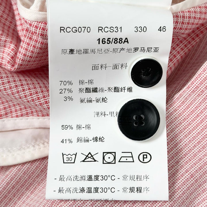未使用品▲ARMANI COLLEZIONI アルマーニコレッツォーニ チェック柄 テーラードジャケット レッド EU 46 ルーマニア製 正規品 メンズ