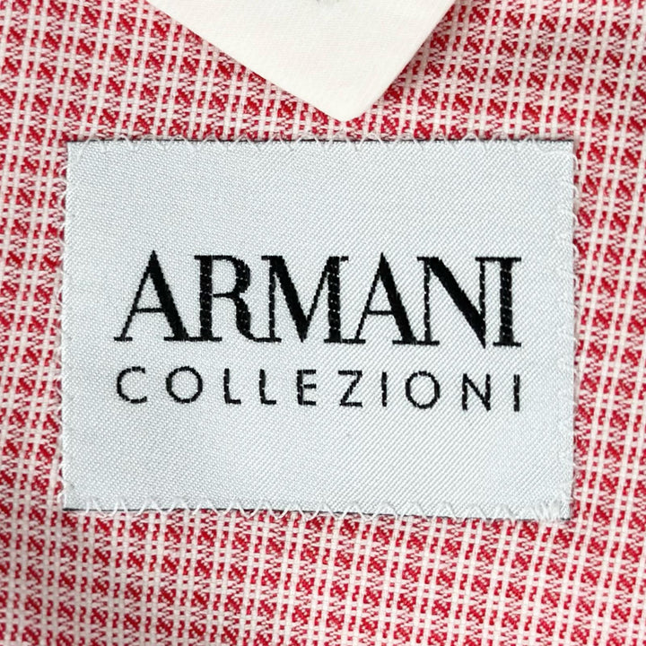 未使用品▲ARMANI COLLEZIONI アルマーニコレッツォーニ チェック柄 テーラードジャケット レッド EU 46 ルーマニア製 正規品 メンズ
