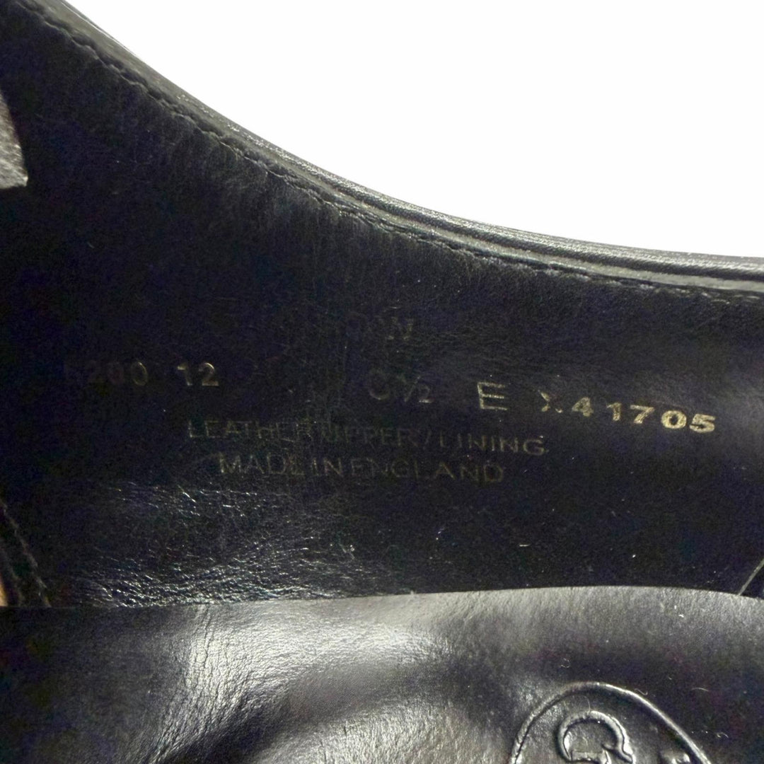 美品□CROCKETT&amp;JONES クロケットアンドジョーンズ HARROW レザー メダリオン レースアップ ドレスシューズ ブラック 6.5 イングランド製