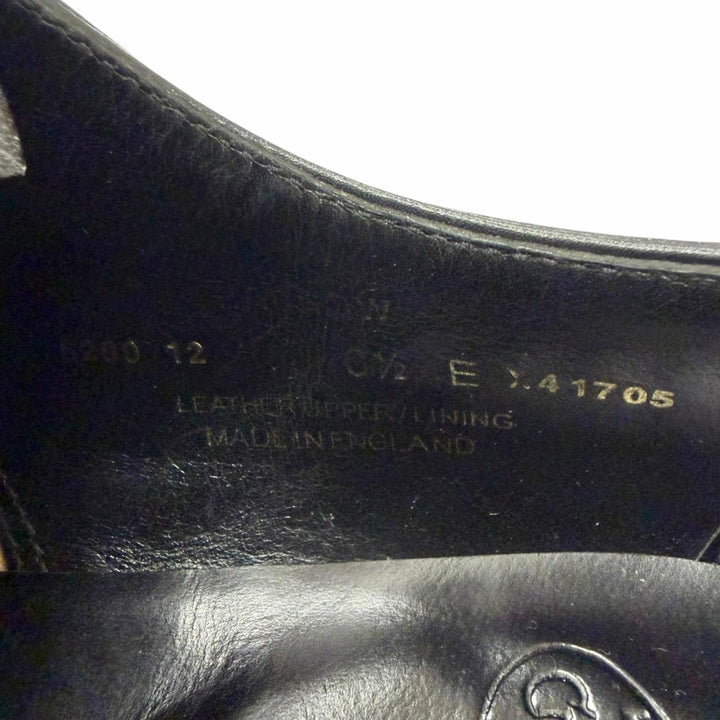 美品□CROCKETT&amp;JONES クロケットアンドジョーンズ HARROW レザー メダリオン レースアップ ドレスシューズ ブラック 6.5 イングランド製