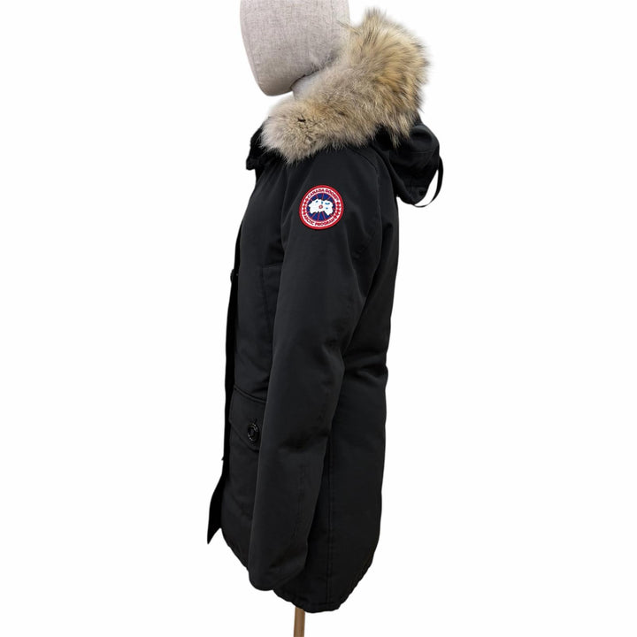 良品☆CANADA GOOSE カナダグース 2603JL BRONTE PARKA ブロンテパーカ ファー・フード付 ダウンコート ブラック S 正規品 レディース
