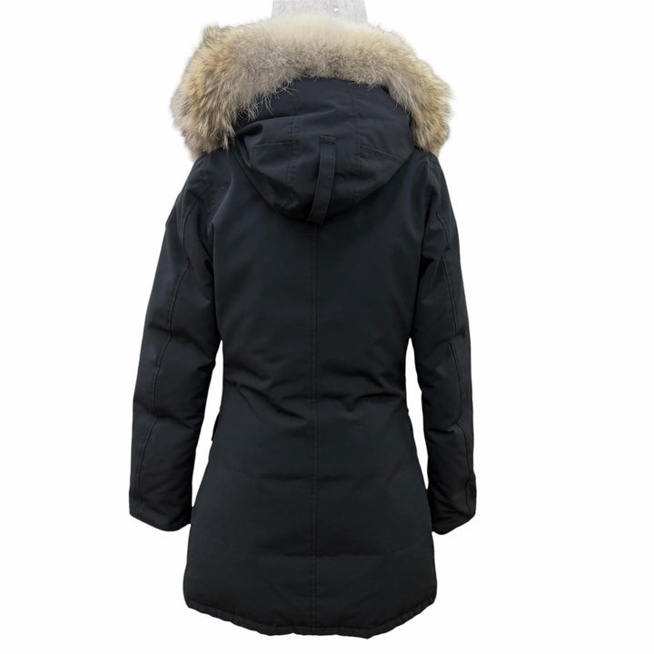 良品☆CANADA GOOSE カナダグース 2603JL BRONTE PARKA ブロンテパーカ ファー・フード付 ダウンコート ブラック S 正規品 レディース