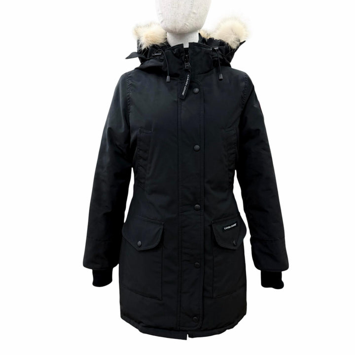 良品☆CANADA GOOSE カナダグース 6660LA TRILLIUM PARKA トリリウムパーカー ファー・フード付 ダウンコート 黒 XS 正規品 レディース