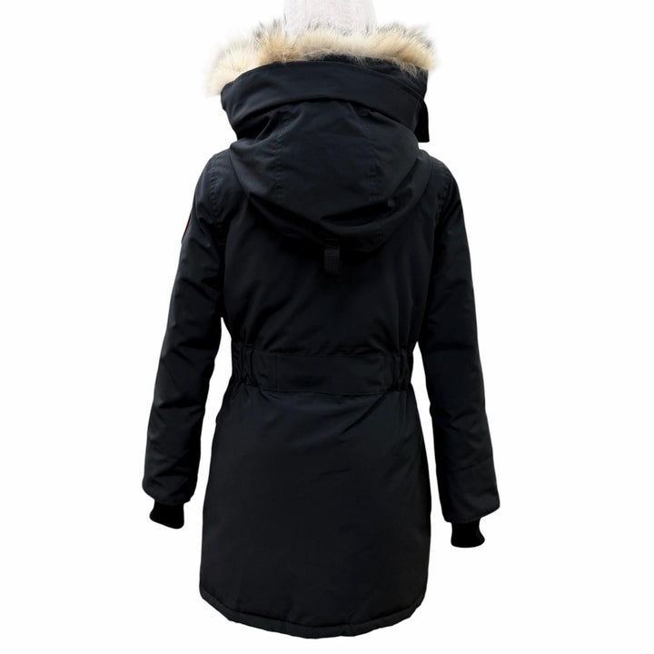 良品☆CANADA GOOSE カナダグース 6660LA TRILLIUM PARKA トリリウムパーカー ファー・フード付 ダウンコート 黒 XS 正規品 レディース