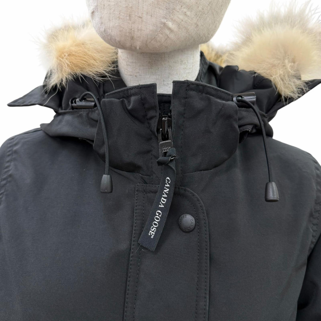 良品☆CANADA GOOSE カナダグース 6660LA TRILLIUM PARKA トリリウムパーカー ファー・フード付 ダウンコート 黒 XS 正規品 レディース