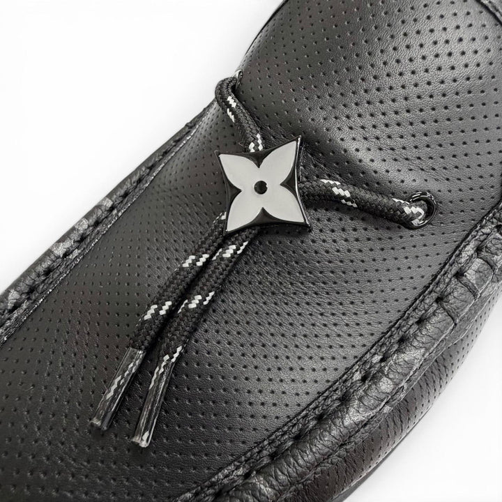 極美品△LOUIS VUITTON ルイヴィトン 2022年製 LV レーサー ライン モノグラムフラワー金具 レザー ローファー ドライビングシューズ 7.5