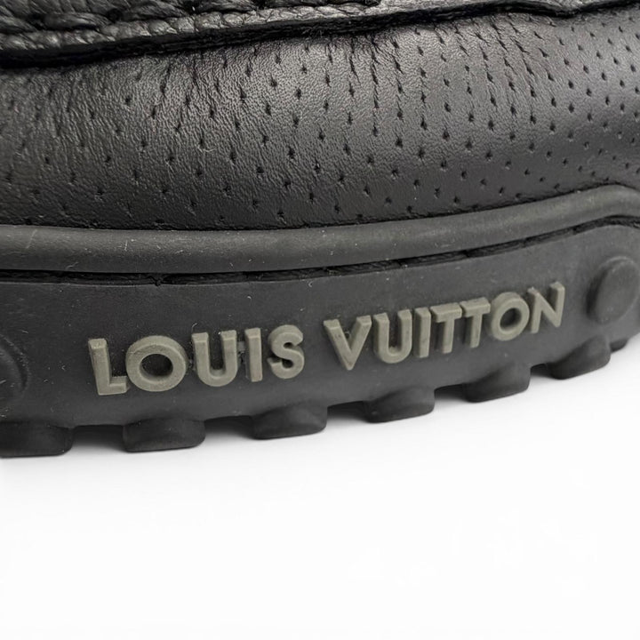 極美品△LOUIS VUITTON ルイヴィトン 2022年製 LV レーサー ライン モノグラムフラワー金具 レザー ローファー ドライビングシューズ 7.5