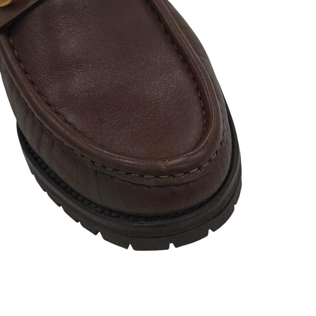 【ドンドン見直し】極美品▲GUCCI グッチ ヴィンテージ ホースビット Uチップ レザー チャッカ ブーツ ブラウン ゴールド金具 6.5 伊製