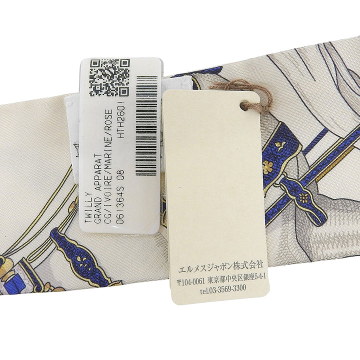 未使用品▲HERMES エルメス 2026年製 ツイリー グランアパラ シルク100% スカーフ ベージュ マルチ フランス製 レディース 箱付き