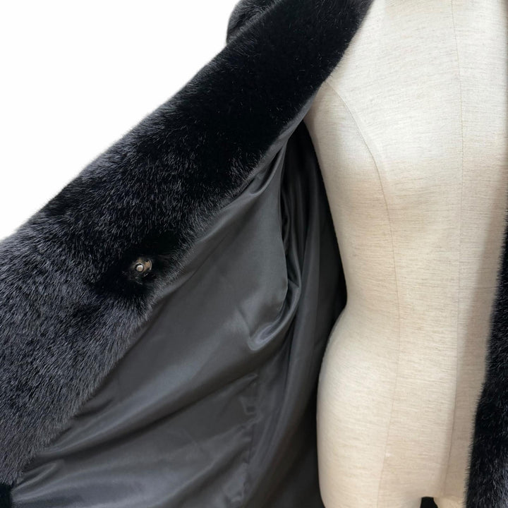 未使用品★MAX&amp;CO マックスアンドコー 24AW LENA レンナ リチャード クイン ファー コート ブラック 40 正規品 レディース ガーメント付