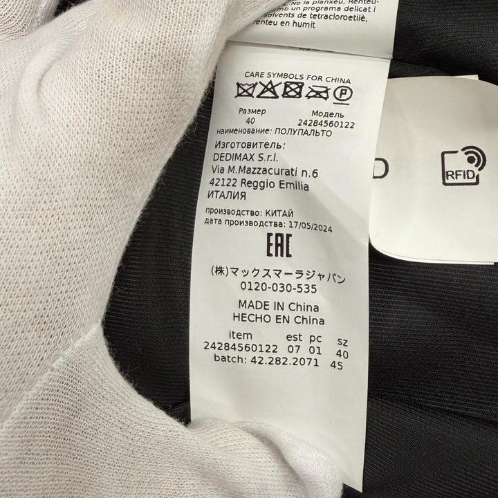 未使用品★MAX&amp;CO マックスアンドコー 24AW LENA レンナ リチャード クイン ファー コート ブラック 40 正規品 レディース ガーメント付