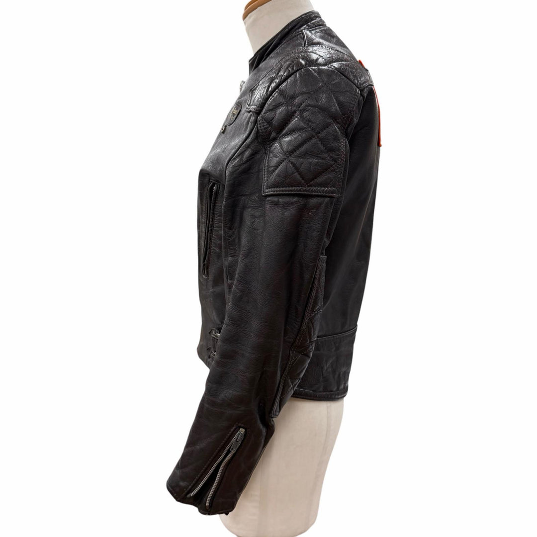 人気□Lewis Leathers ルイスレザー ヴィンテージ スーパーモンザ レザー 70s 中綿 ライダースジャケット ダークブラウン 38 英国製