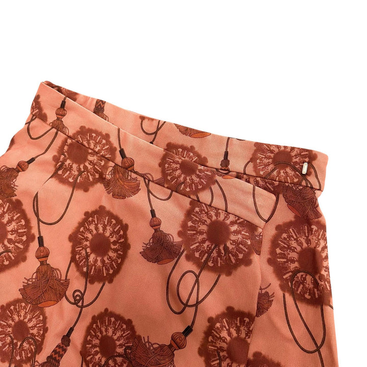 極美品▲HERMES エルメス 2022SS 2E0312DZ ウール100％ タッセル柄 スカート ブラウン FR 36 フランス製 正規品 レディース ハンガー付き