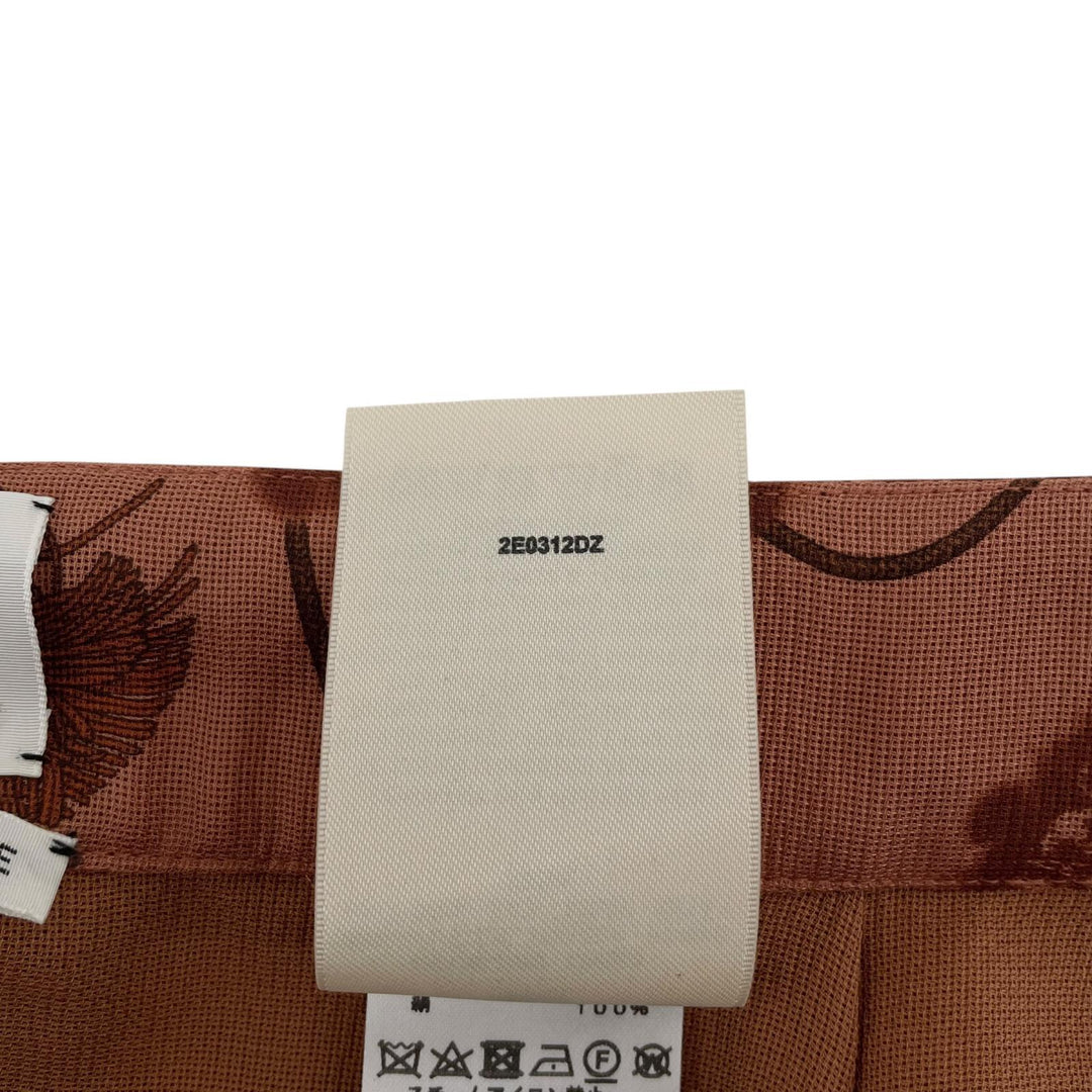 極美品▲HERMES エルメス 2022SS 2E0312DZ ウール100％ タッセル柄 スカート ブラウン FR 36 フランス製 正規品 レディース ハンガー付き