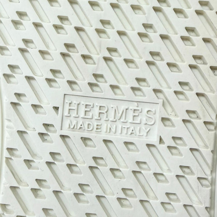 美品□HERMES エルメス ジミー レザー パンチングデザイン セリエ金具 ハイカットスニーカー ブラック 36.5 イタリア製 レディース