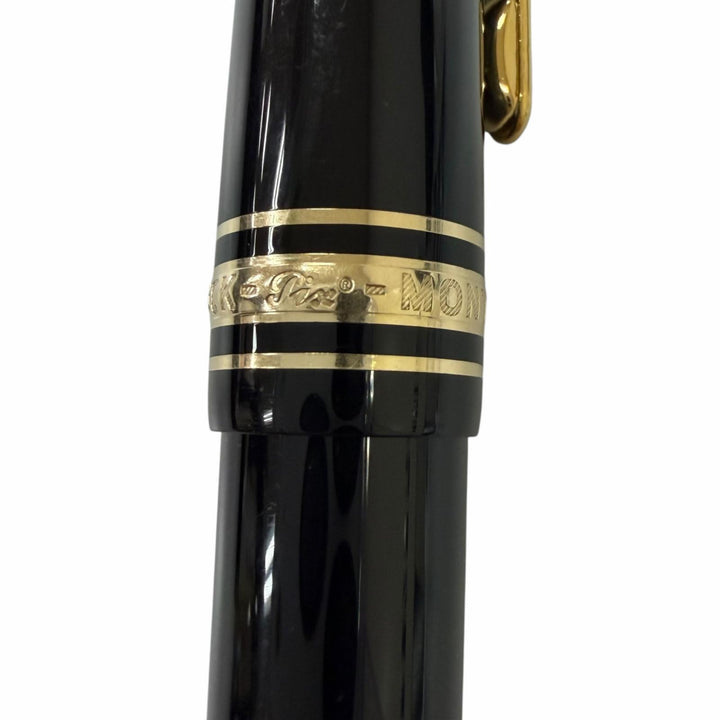 良品□MONTBLANC モンブラン マイスターシュテュック クラシック キャップ式 ペン先14K 万年筆 ブラック ゴールド ドイツ製 メンズ