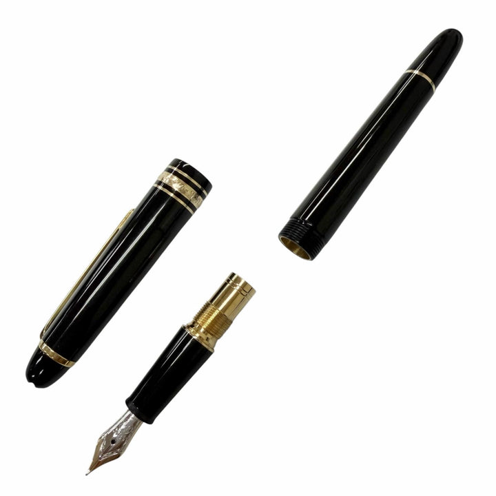 良品□MONTBLANC モンブラン マイスターシュテュック クラシック キャップ式 ペン先14K 万年筆 ブラック ゴールド ドイツ製 メンズ