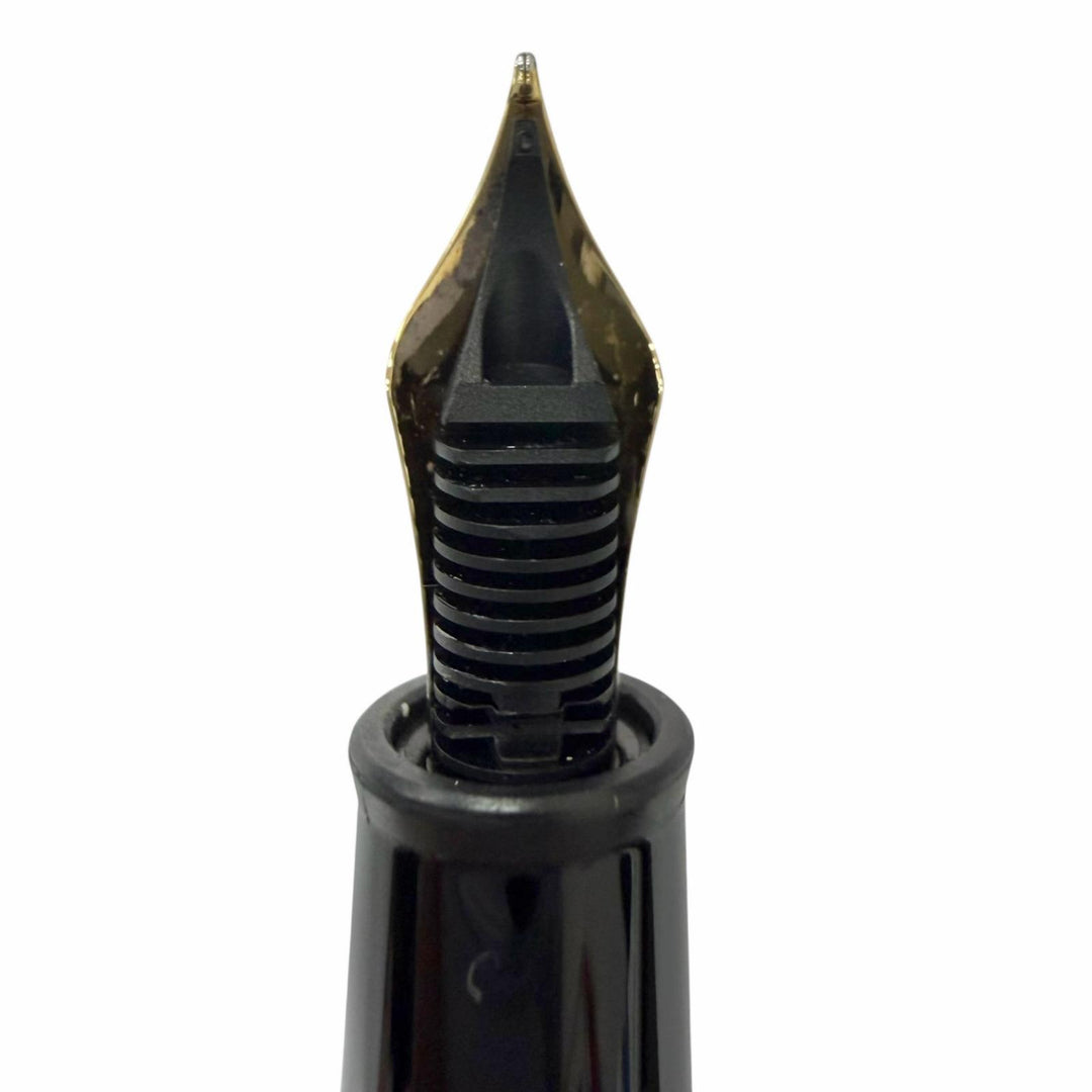 良品□MONTBLANC モンブラン マイスターシュテュック クラシック キャップ式 ペン先14K 万年筆 ブラック ゴールド ドイツ製 メンズ