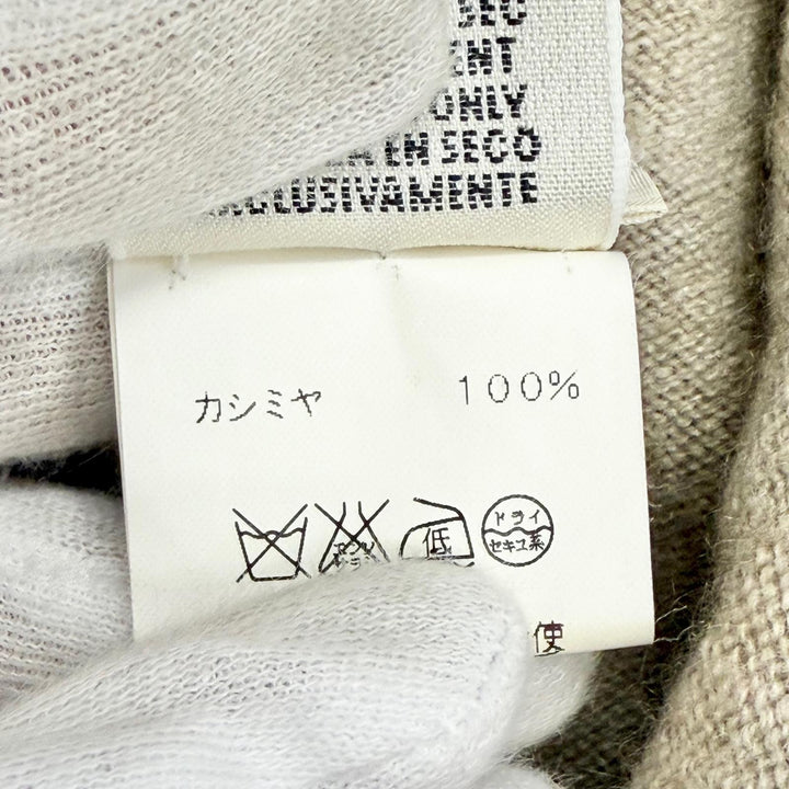 極美品△HERMES エルメス ヴィンテージ カシミヤ100％ マルジェラ期 ハイネック ノースリーブ ニット ベスト ベージュ ME 伊製 正規品