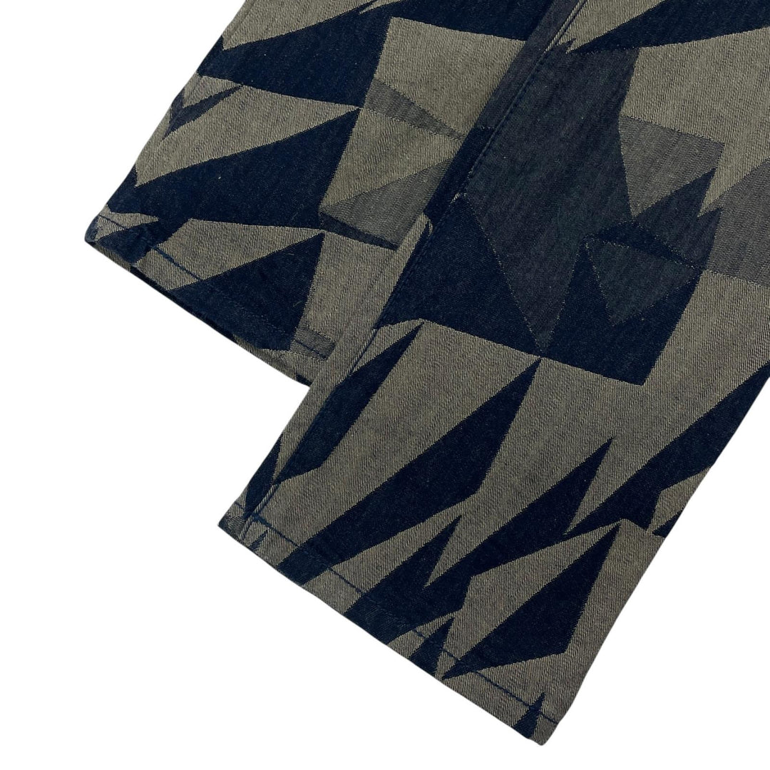 美品▲ISSEY MIYAKE イッセイミヤケ IM93FF533 A-POC 幾何学柄 ジャガード デニムパンツ マルチカラー 1 日本製 正規品 レディース