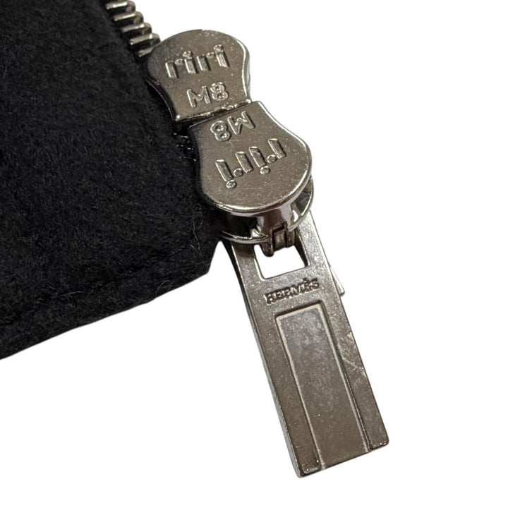 極美品▼HERMES エルメス カシミヤ100% スタンドカラー Hロゴジップ WZIPUP ダウンジャケット ダークグレー 50 フランス製 メンズ